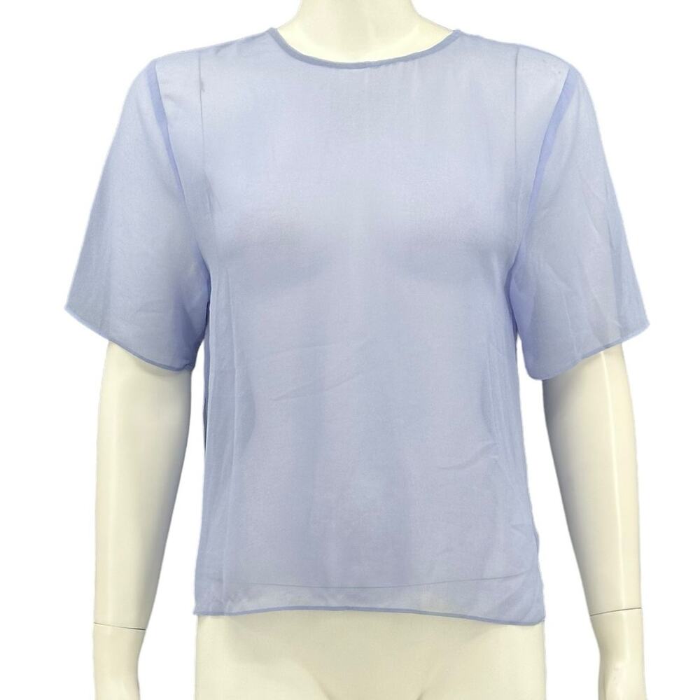 Reiss Top Women 2 Purple Sheer Hi Lo Lightweight Oversized Fairy Dainty Delicate